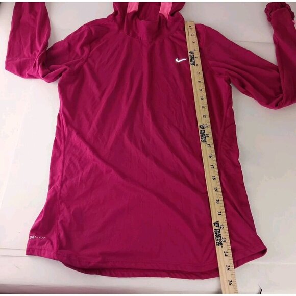 Nike Dri-Fit Running  Women's Fuchsia  Pink Hooded Pullover Activewear  Top Sz M - Picture 9 of 11